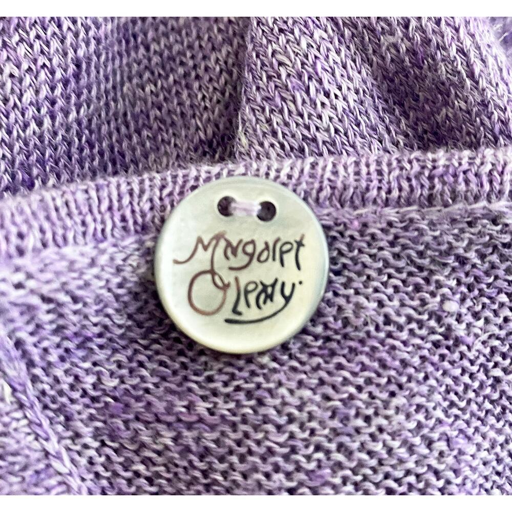 Margaret O'Leary Womens Flounce Italian Linen Lightweight Sweater Blouse Ruffle - Picture 4 of 8